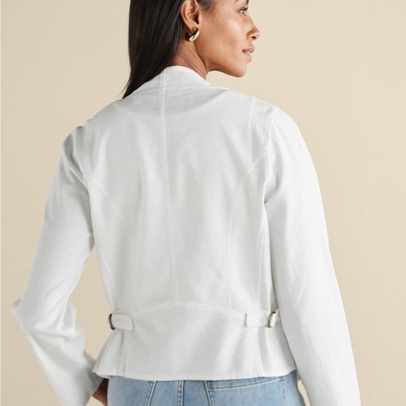 Soft Surroundings Black Alicante linen blend Topper Open Front cardigan NWT XS - Picture 4 of 5